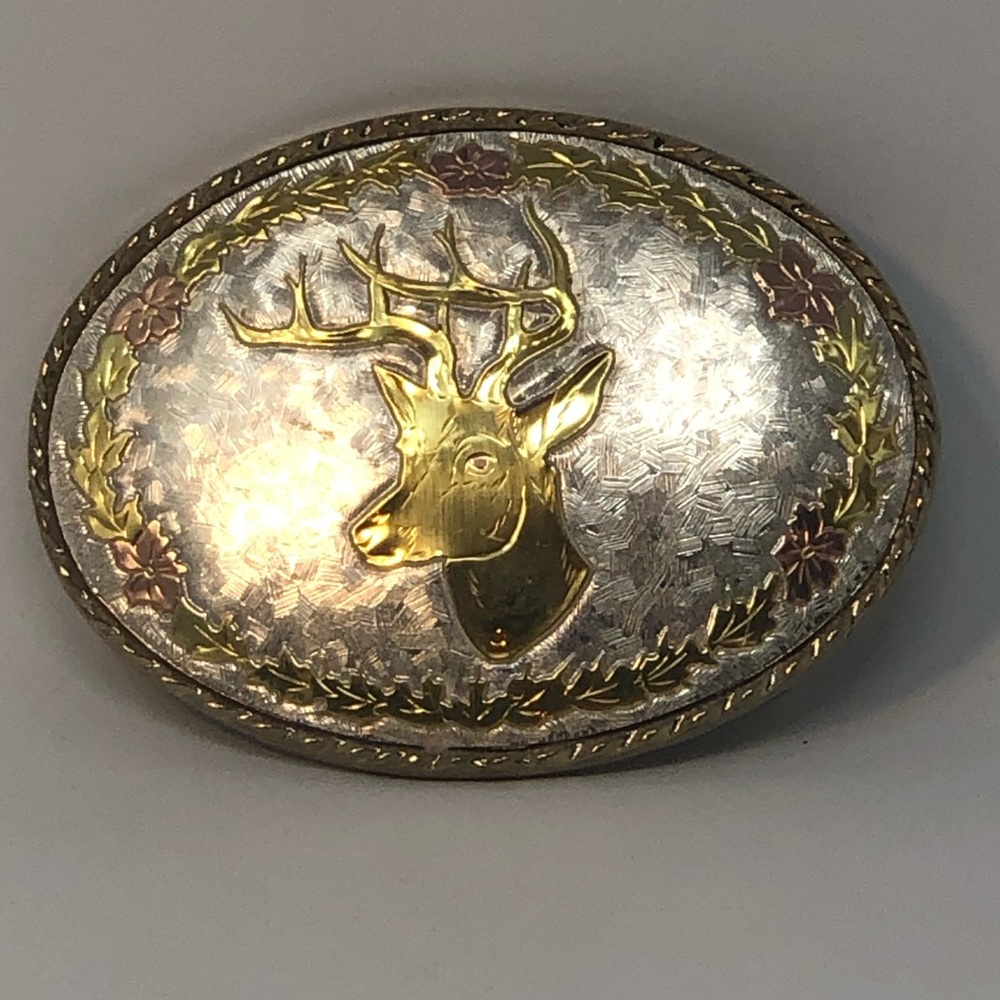Black hills gold style belt buckle stag deer. - Picture 5 of 11
